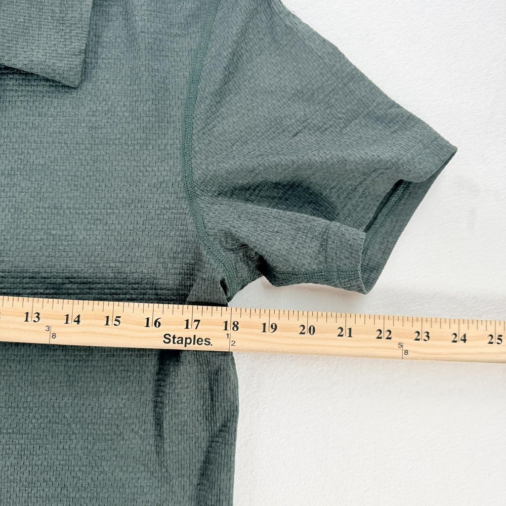 Reigning Champ Polo Shirt Mens Small Green Textured Knit Performance Canada - Picture 4 of 16